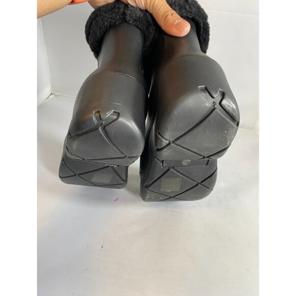 Noize Fur Lined Rain Boot Womens 38 8 Black Warm Weather Waterproof Vegan Ankle - Picture 5 of 7